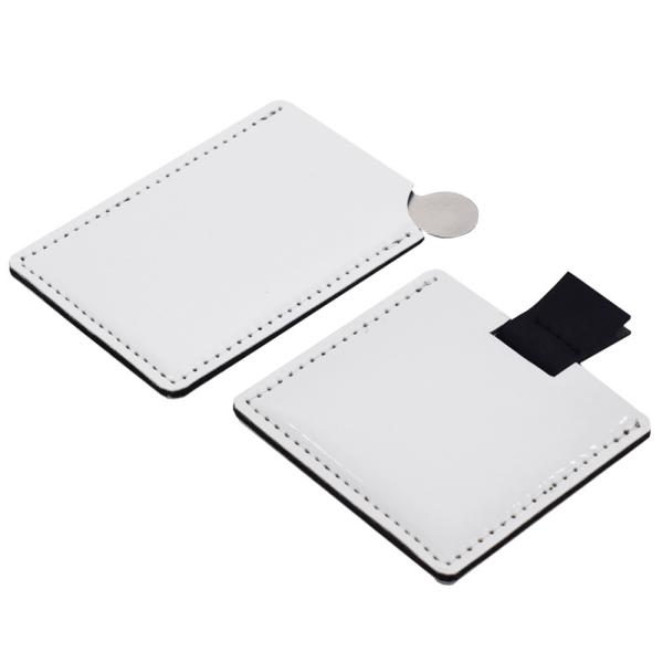 Creative Sublimation Blank PU Case Stainless Steel Mirror Sublimation Pocket Makeup Mirror
