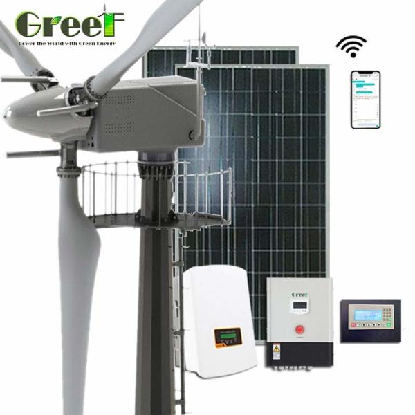 Turbine de vent hybride solaire de contrôle de lancement de l'électricité de basse de T/MN énergie de moulin à vent 30kw