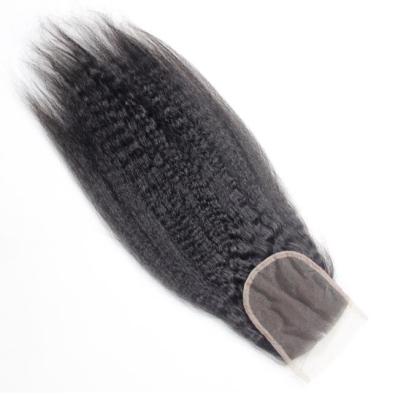 OEM Yaki Remy Human Hair Closure Can Be Dyed Hand Crochet Skin Friendly