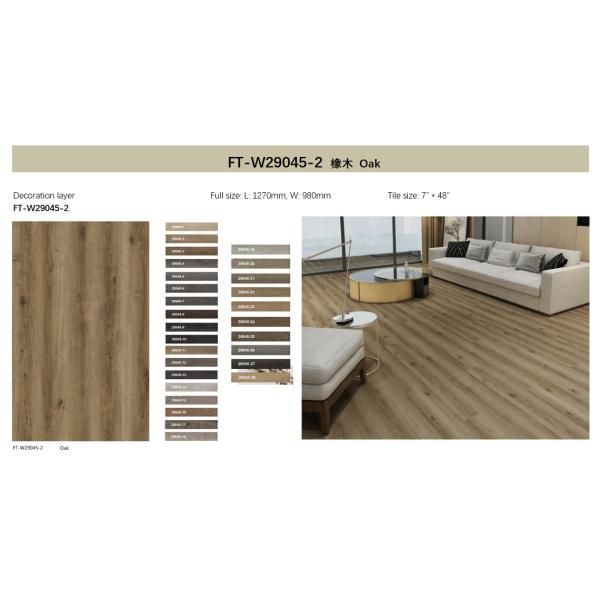 Waterproof Fire Retardant Stone Vinyl Composite Flooring Thin Brown Oak GKBM FT-W29045-2