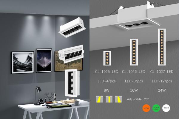 New Design Aluminum Adjustable LED integrated tracking light fixture adapter combined track light 32W