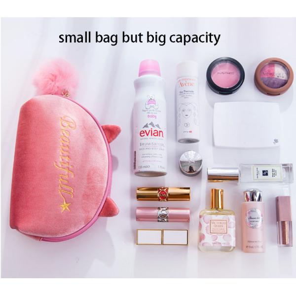 Web celebrity small portable cute girl instagram style super fire goods large capacity plush makeup bags