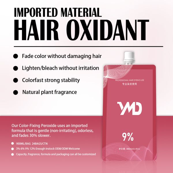 YMD Premium Quality OEM Hair Oxidant Cream Raw Material 3% 6% 9% 12% Permanent Hair Color  Developer