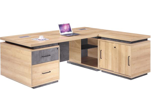 Commercial Office Furniture ,Office Executive Desk With Filing Cabinet And HPL