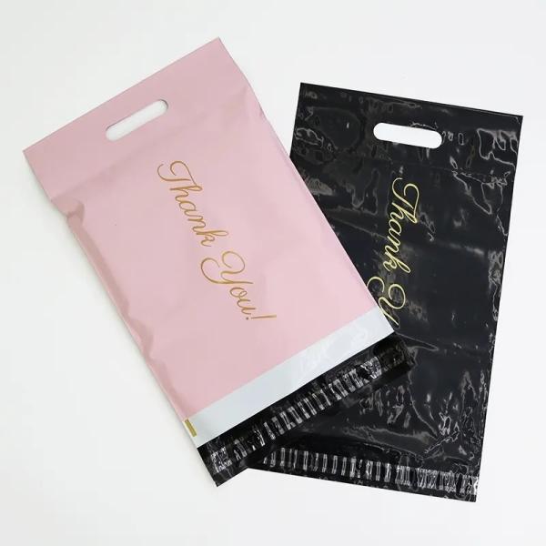 Thanks You Poly Courier Shipping Bag Self Adhesive Mailing Bags With Handles Custom Pink Poly Mailers Courier Bag With Handle