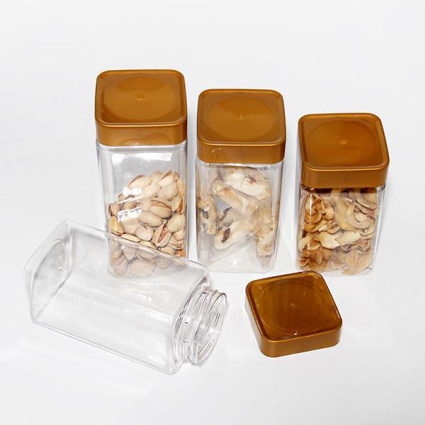 Food Grade PET Plastic Transparent Spiral Can and Screw Top Lid for Candy Cookie Snacks Dried Fruits