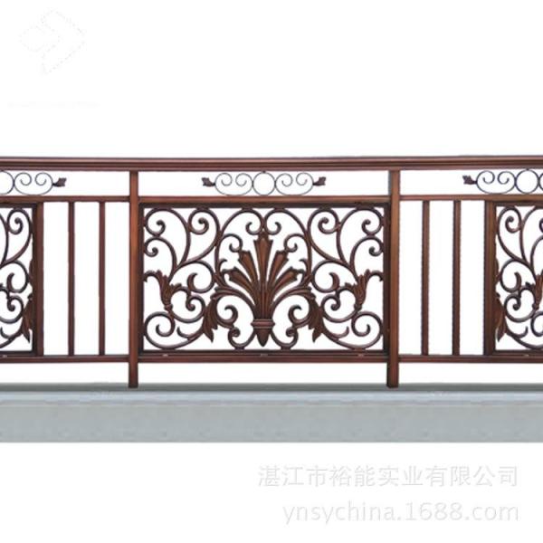 Wooden Grain Transfer Guardrail Powder Coated Aluminum Profile