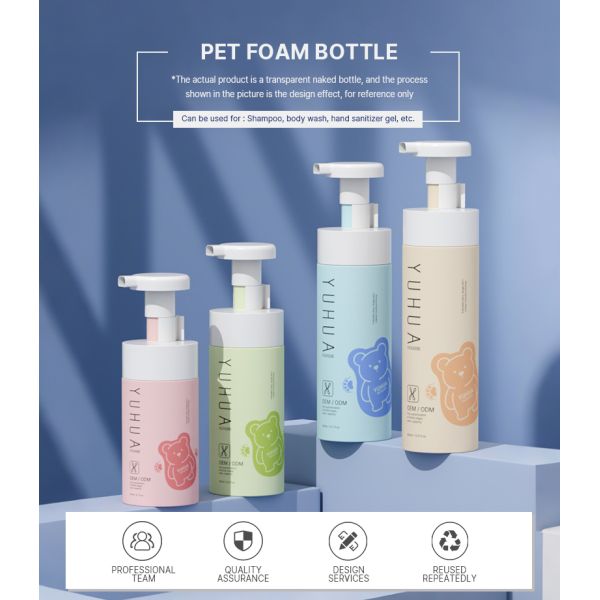 Plastic Packaging foam Bottles Suitable for Cosmetic Products Featuring Screw Cap Design and Silk Screen Printing Compatibility