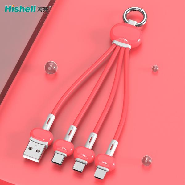 Liquid Silicone Multi Mobile Phone Charging Cable Ultraportable Anti Abrasion
