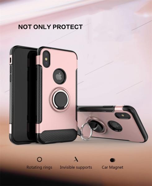Ring Magnetic Armor bracket shatter-resistant Color Rose Gold Case For Huawei P10Lite Honor9 Mate10 P9 Youth Mate20 Lite