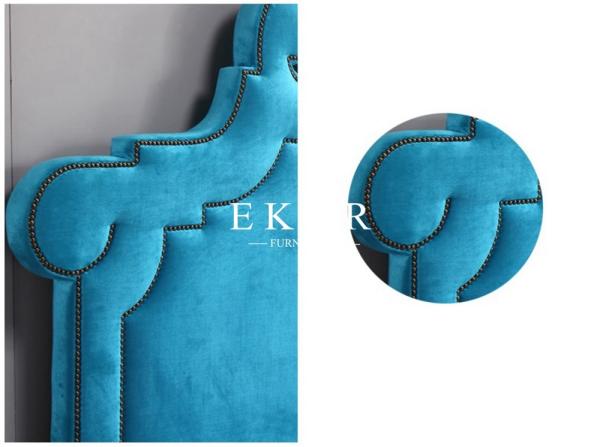 Wooden Bed Models Blue Upholstered Headboard Royal King Size Bed