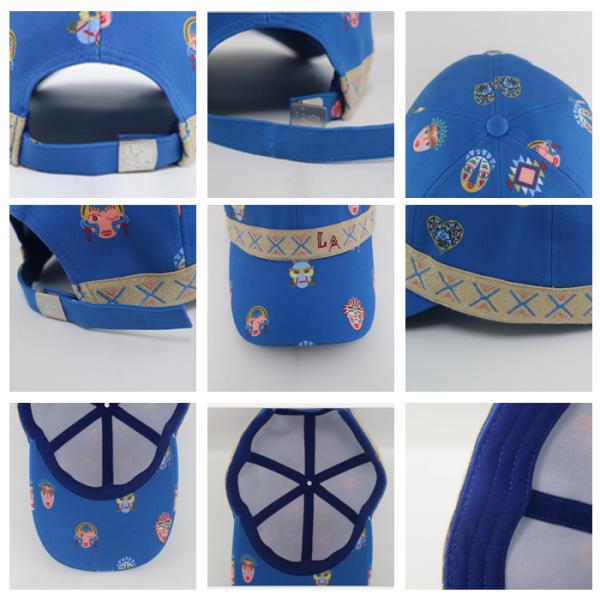 Панель бейсбольных кепок 6 стиля Таиланда напечатанная вычурой ручной работы с пряжкой металла