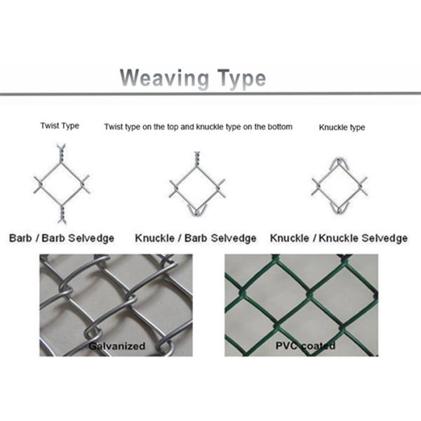 15meters length galvanized and PVC Coated Diamond Chain Link Fence for home use