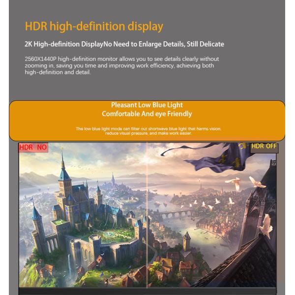 2K 24 Inch LED Gaming Monitor White Color 180Hz Refresh Rate AMD Freesync Monitor