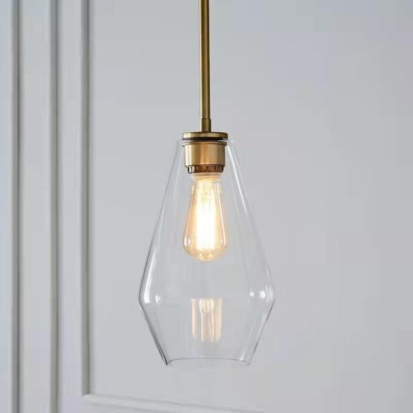 JYLIGHTING Nordic Modern Cafe Ceiling Lighting Fixture Hand Blown Cylindrical Clear Glass Chandelier Pendant Light For Living Room Bedroom Modern Pendant Light