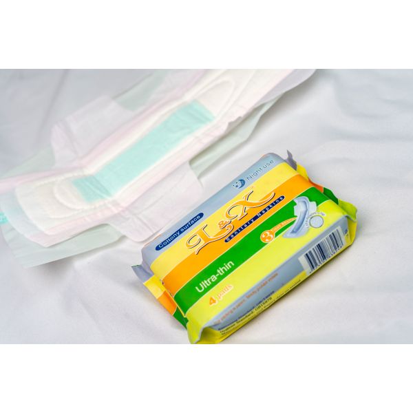 283mm Night Use Sanitary Napkin 4 Pads Cotton Menstrual Pads Leak Resistant