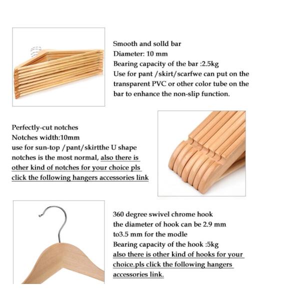 Normally Design Maple Wooden Clothing Store Hangers For Hotel