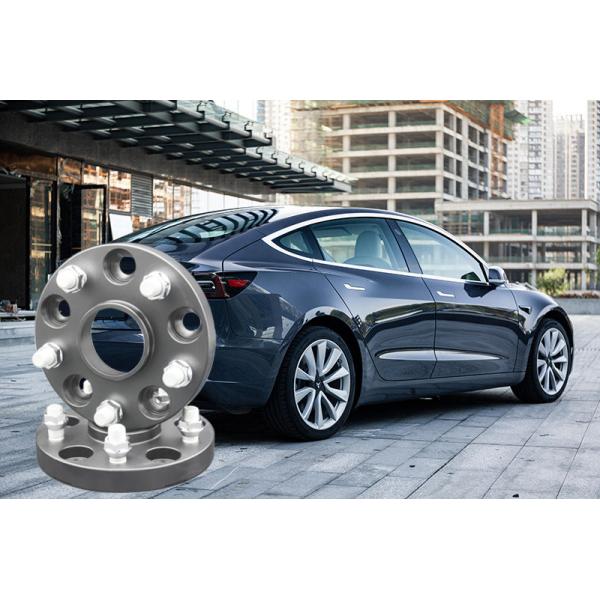 Anodized Black Forged Aluminum Wheel Spacers 5x120 Bolt Pattern For TESLA Model 3