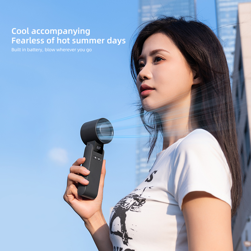 High Speed Cooling Hand Held 4000mAh Mini Turbo Fan Foldable Rechargeable Handheld Portable Fans for Cooling Air
