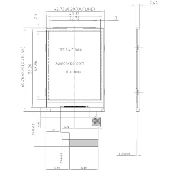 2.4 Inch 240x320 Pixels TFT LCD Display, TFT LCD Display China Factory 2.4 Inch