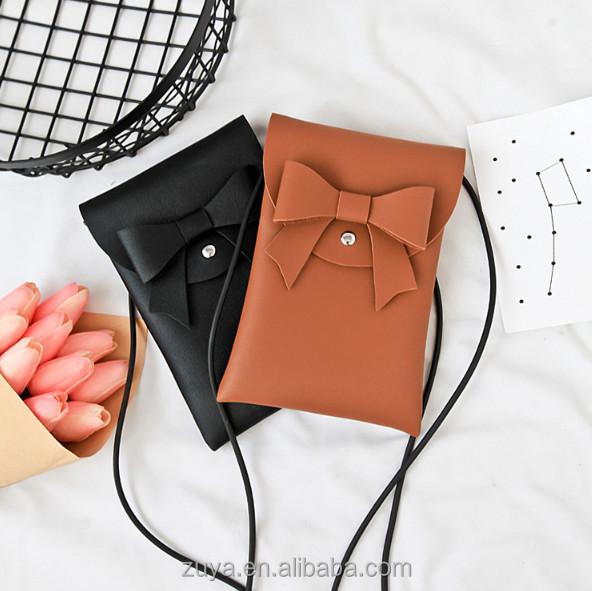 20x14x1cm EN17 Ladies Stylish Handbags Polybag Pack Bowknot For Cell Phone