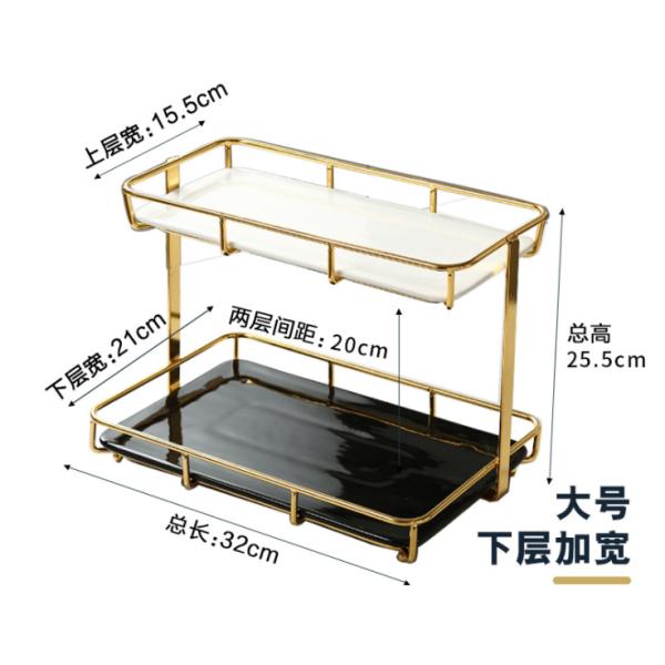 Moisture Proof SS Bathroom Counter Stand , Waterproof 2 Tier Storage Rack