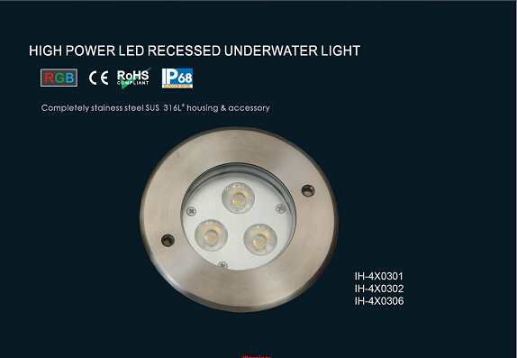Stainless Steel IP68 Marine LED Underwater Light / Yacht Boat Lights Led Waterproof