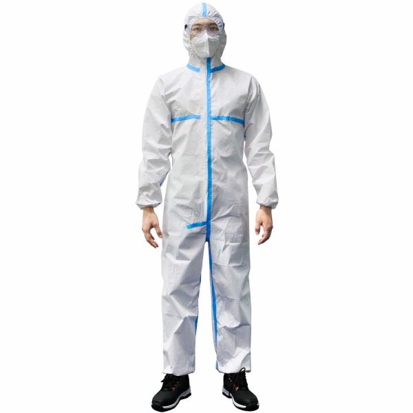 SF Disposable Isolation Clothing Dustproof With Hooded / Elastic Cuff