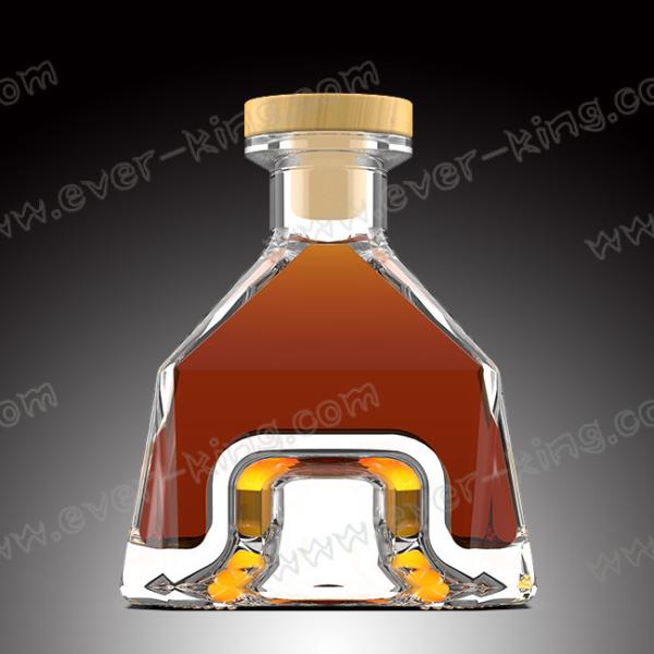 Top del tornillo del OEM 750ml Brandy Glass Bottle With Plastic