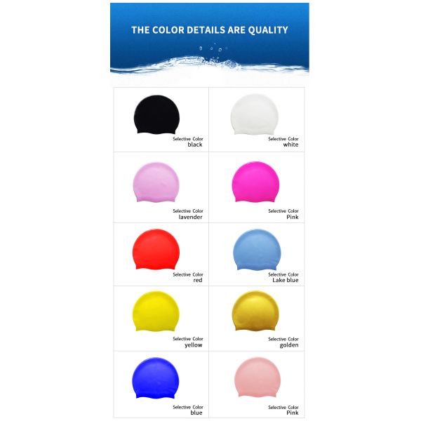 Unisex Use Soft Silicone Swim Cap With Anti Skid Design And Eco Friendly Material