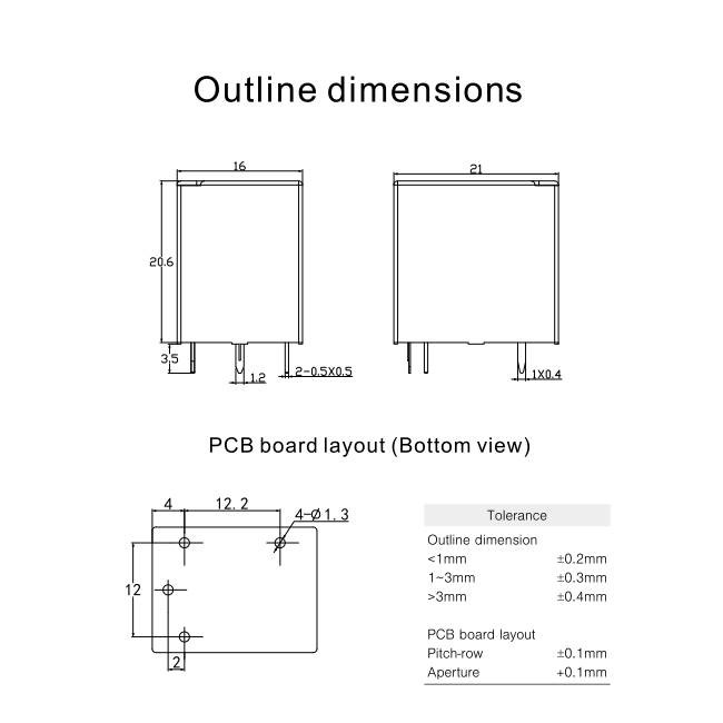 Всеобщий тип держатель реле 17A 0.36W 12V SPST тонкий загерметизированный PCB для распределителя воды