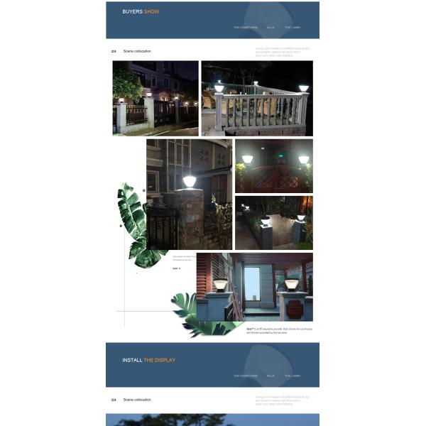 Solar Garden Lights Pillar Gate LED Light for Garden Landscape Courtyard Decoration