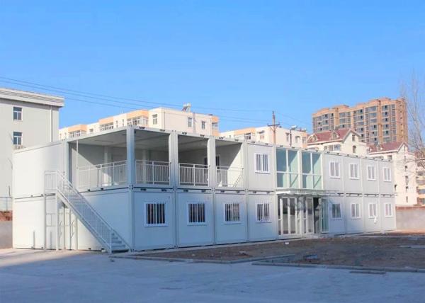 Insulation Modern Container Homes With Steel Door Glass Wool Sandwich Panel