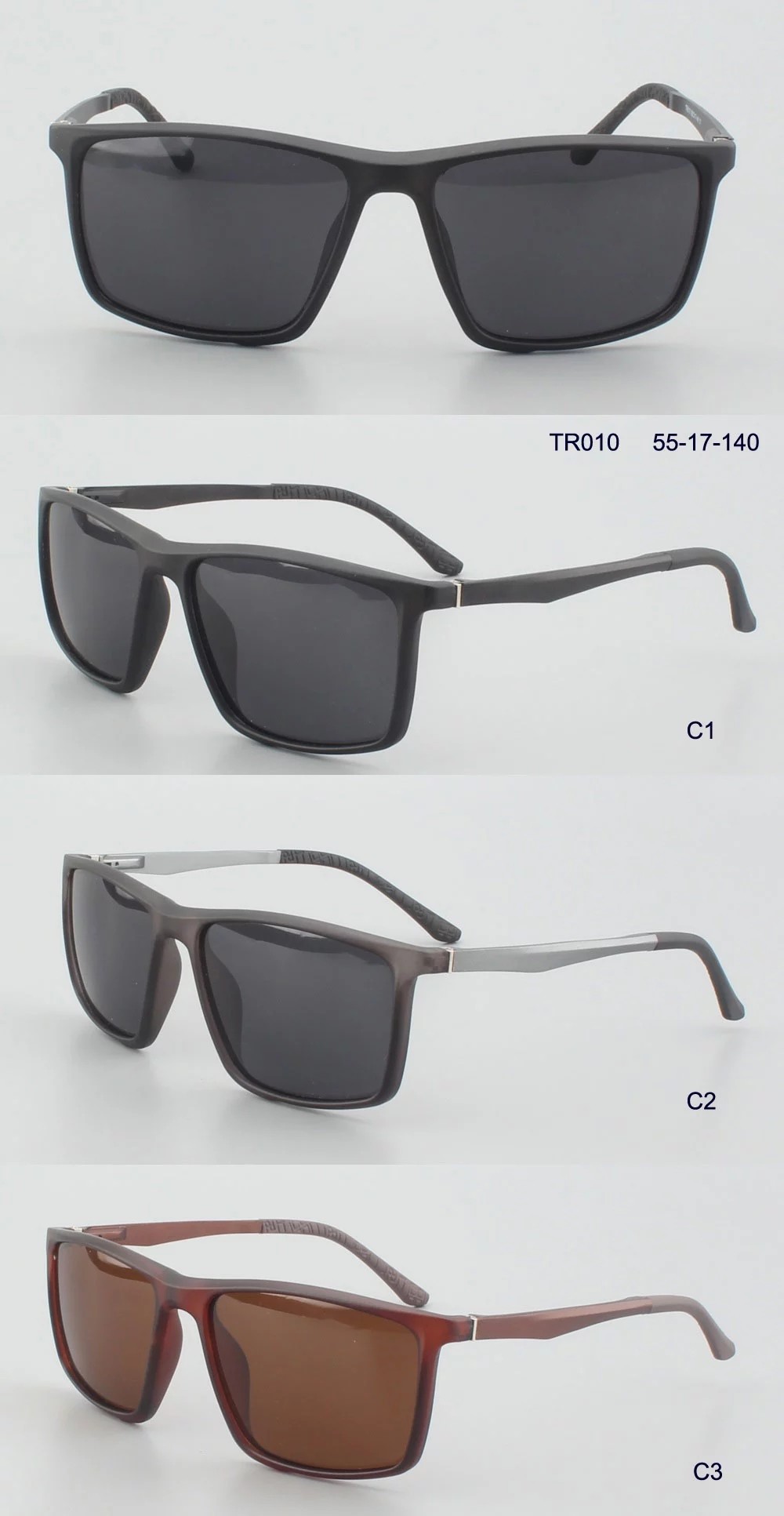 Квадрат TR90 Eyewear людей спорт случайный поляризовывал солнечные очки