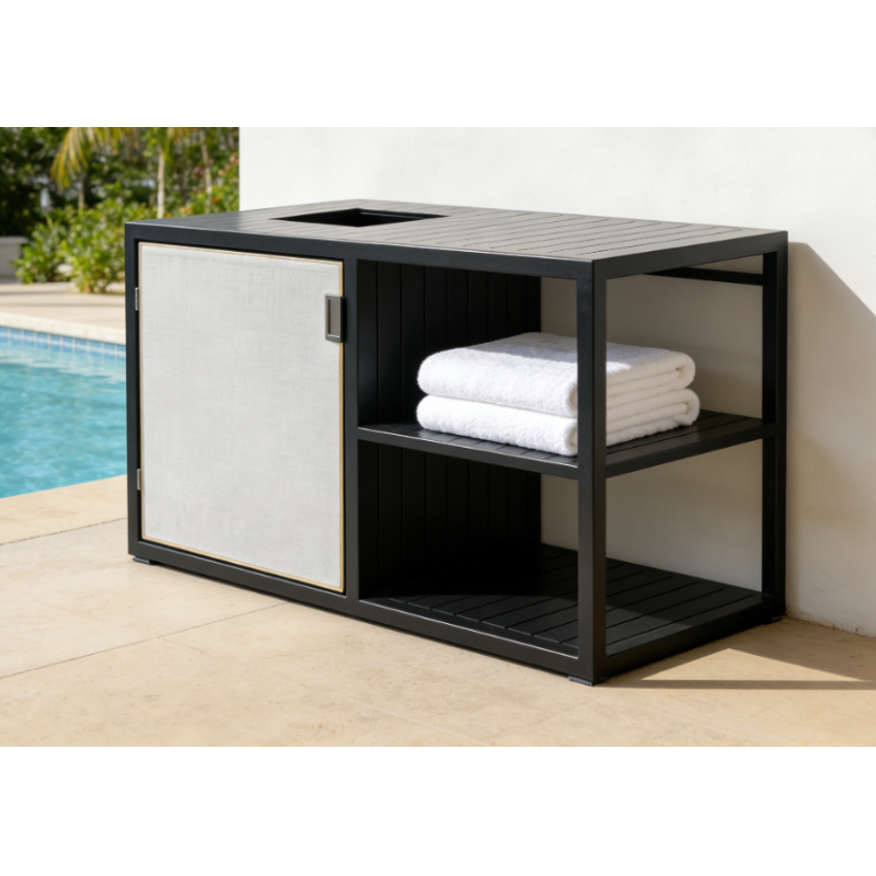 All in One Waterproof Aluminum Outdoor Storage Cabinet for Pool Patio Beach Towels and Equipments
