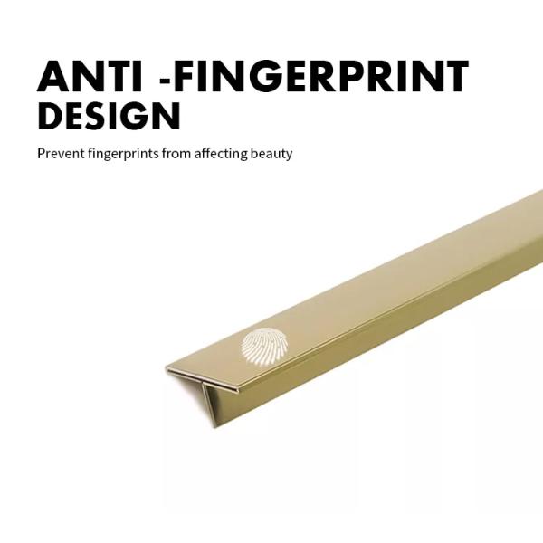304 V Grooved T Shape Tile Trim Gold Hairline Mirror Stainless Steel Edge Trim