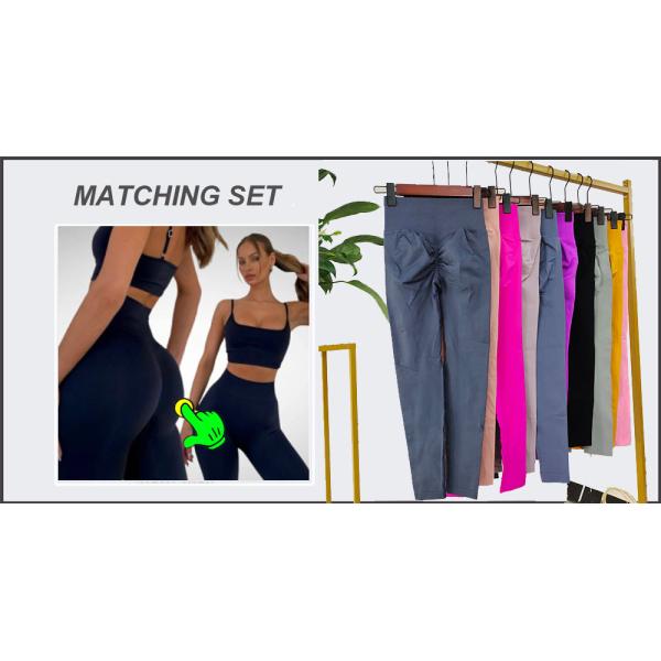 Las mujeres empujan hacia arriba los pantalones de funcionamiento de la yoga de la aptitud de las polainas del extremo del arrugado