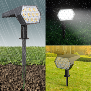 Solar Landscape Spotlights 92 LEDs,IP65 Waterproof 2-in-1 Wireless Outdoor Solar Powered Wall Lights