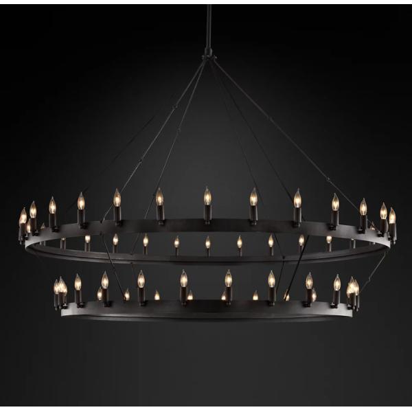 Винтажный френский деревенский люстрарий в стиле фермы с бронзовыми железными украшениями