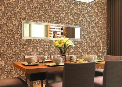 0.53*10m Cheap Price Embossed Floral Wallpaper for Home Decoration , SGS CSA Listed