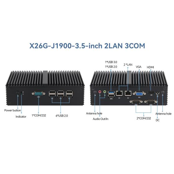 Двойной Ethernet 3COM DDR3L Промышленный безвентационный мини-PC Intel Celeron J1900