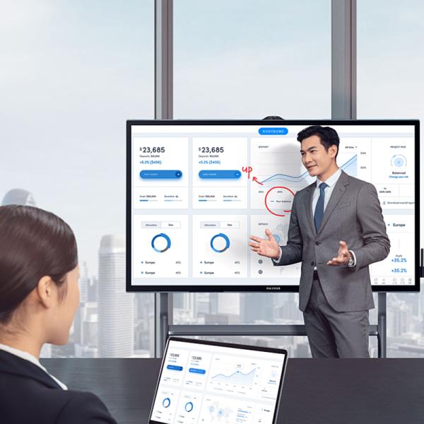 Smart Interactive Flat Panel All In One Touch Whiteboard 4K UHD For Real Commercial Display