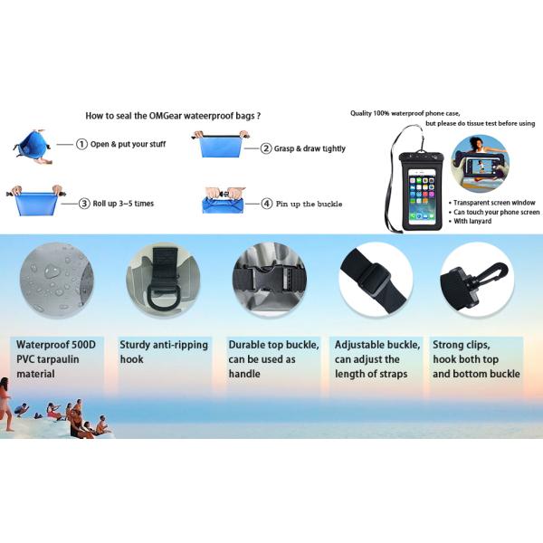 Personzliaed Logo Waterproof Dry Bag PVC Backpack Ocean Pack, Kayaking Boating Canoeing Swimming Hiking Camping