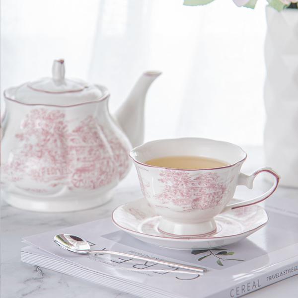 800ml Volume Europe Design Style Porcelain Coffee Tea Set for Afternoon Tea Gathering