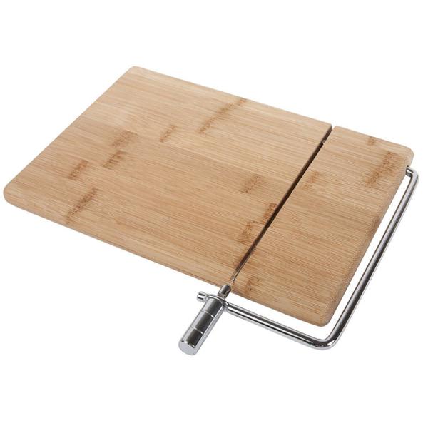 Antibacterial Bamboo Serving Paddle With Stainless Steel Cheese Cutter Cheese Slicer Wire