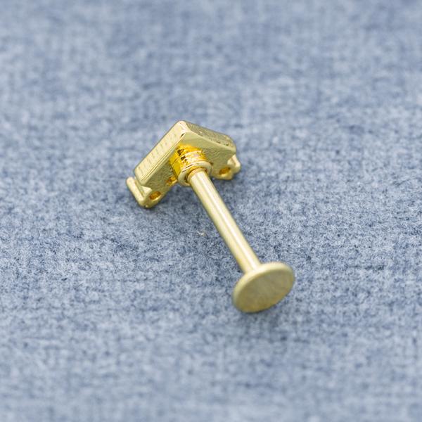 Clear Crystal Gems Labret Piercing Jewelry V Shape Labret Nose Stud 16ga 1.2mm
