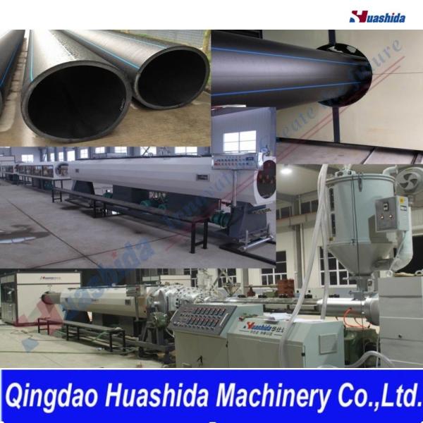 HDPE Plastic Solid Wall Pipe with Blue Strip For Water Supply  Extruder Making Machine