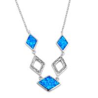 925 con el meandro del ópalo Diamond Necklace Opal Jewelry For Women real de Sterling Silver Greek Bule