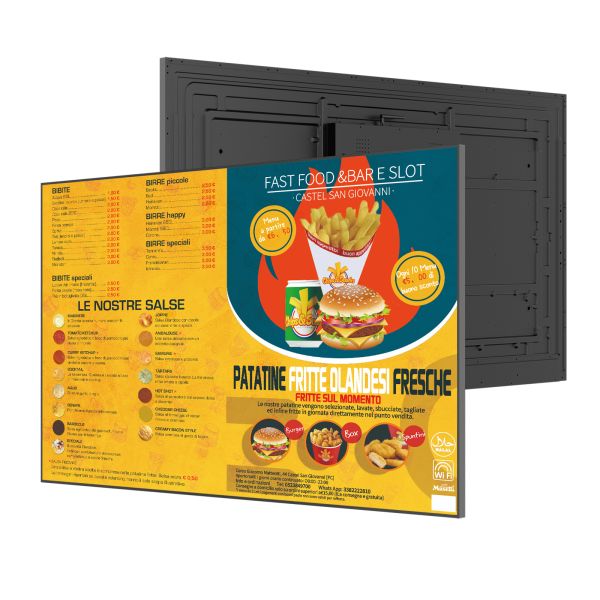 KFC Android LCD Indoor Digital Menu Display Screens for Restaurant Tea Cafe Digital Signage 4K UHD Commercial