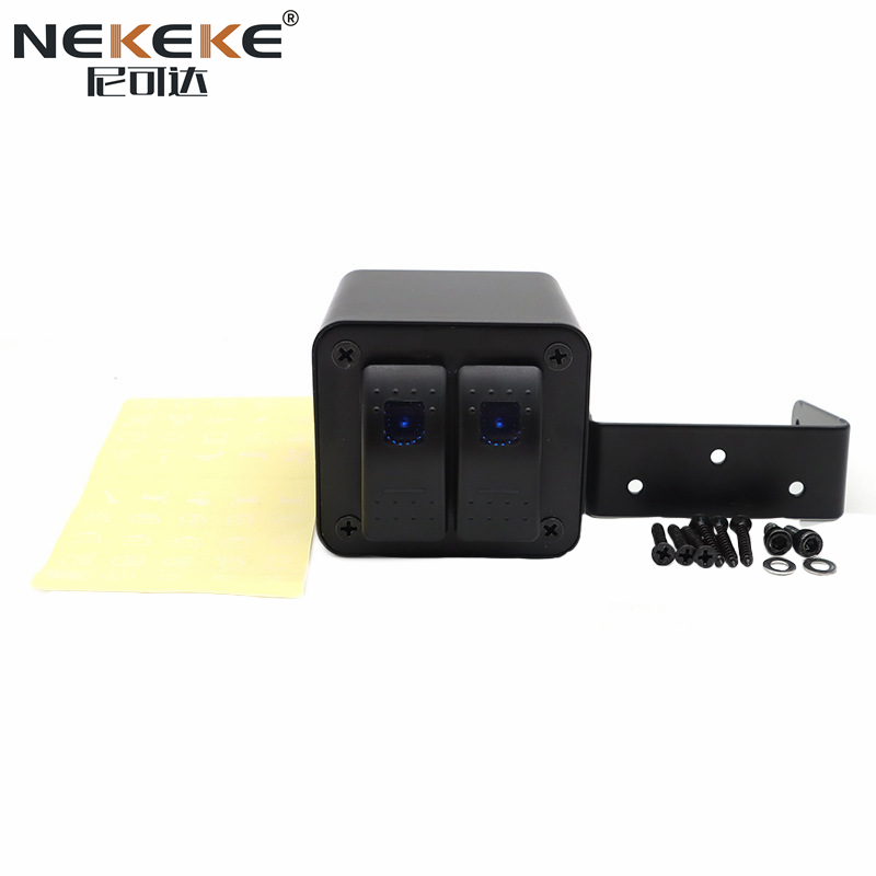 Marine Switch Panel Rocker Switch Box IP66 Waterproof 12V DC Aluminum Construction for Boat Truck RV